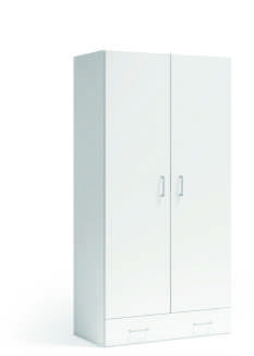 Armario 2 puertas 1 cajón Blanco
