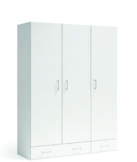 Armario 3 puertas 2 cajones Blanco