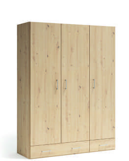 Armario 3 puertas 2 cajones Roble