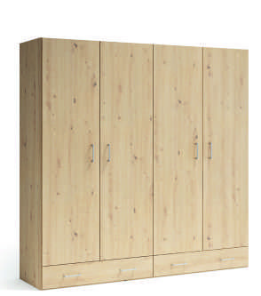 Armario 4 puertas 2 cajones Roble