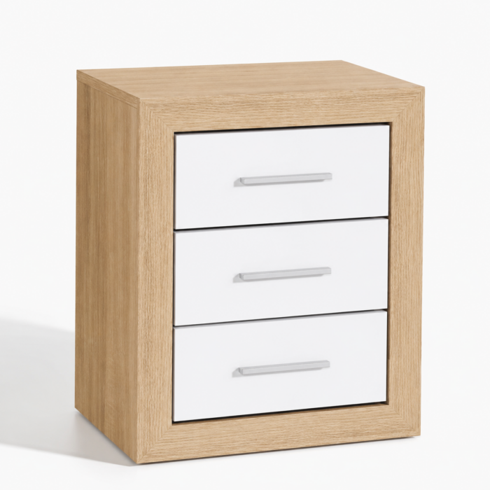 Mesita 3 cajones WHITE